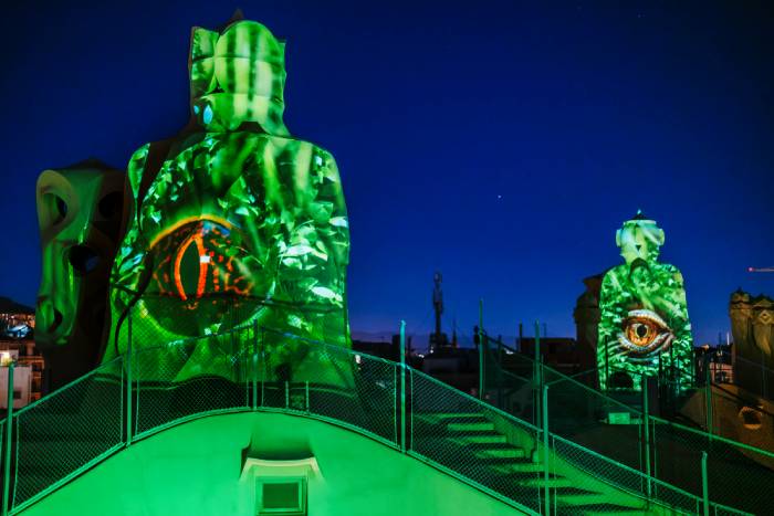 visit pedrera night origins roof projections